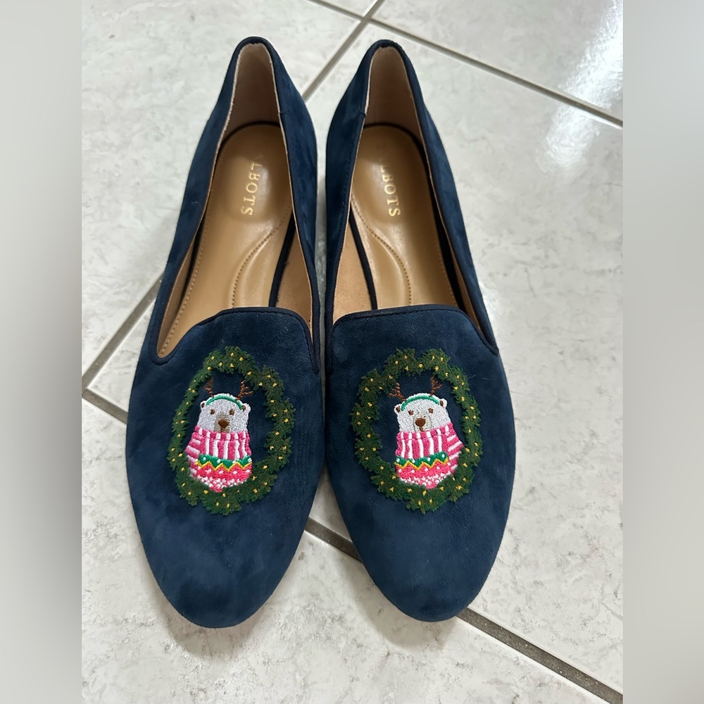 Talbots Ryan Loafer NEW sz 10 Women Slip on Flat Bear Christmas Holiday